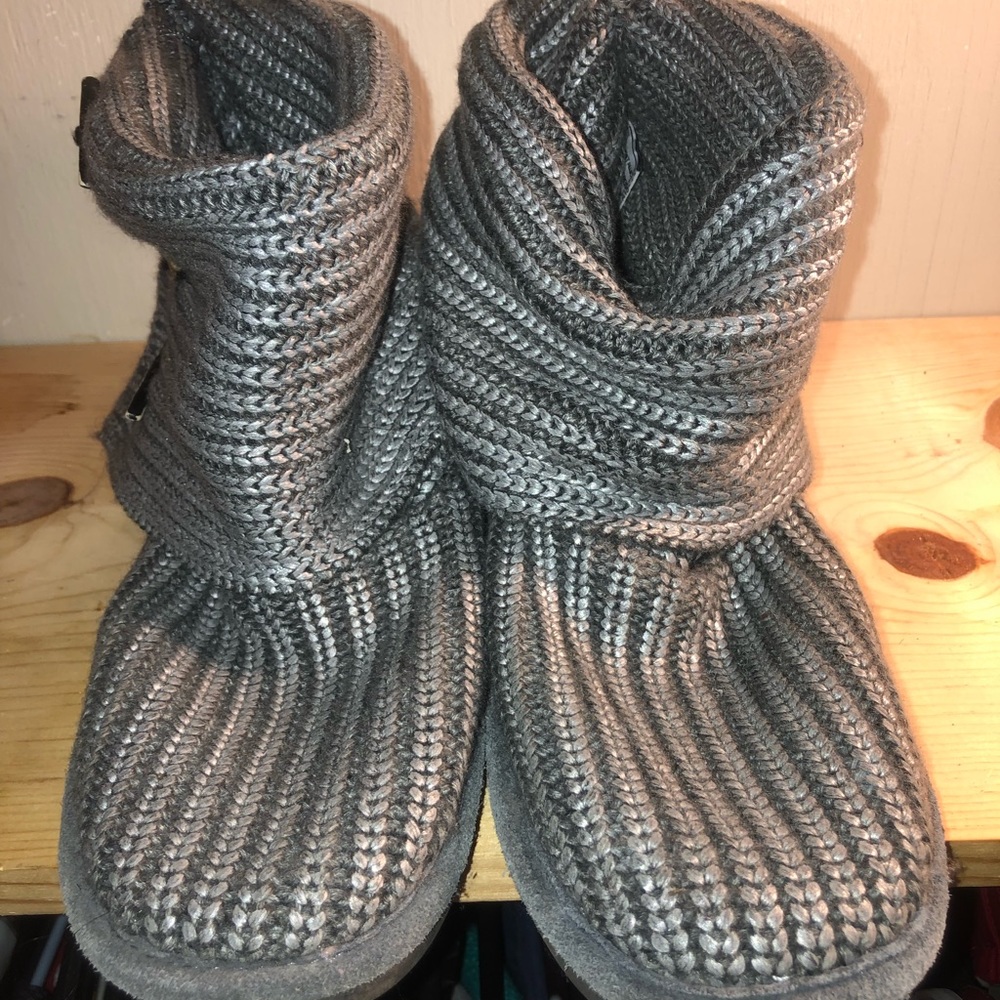 Silver bear paw sweater boots